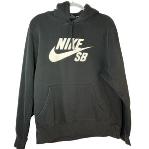 Nike SB Men's Pullover Hoodie Sweatshirt Black Skateboarding Logo Sz Large Gym